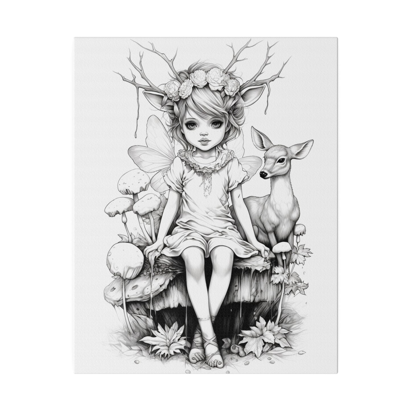 Fairy Coloring Page Canvas