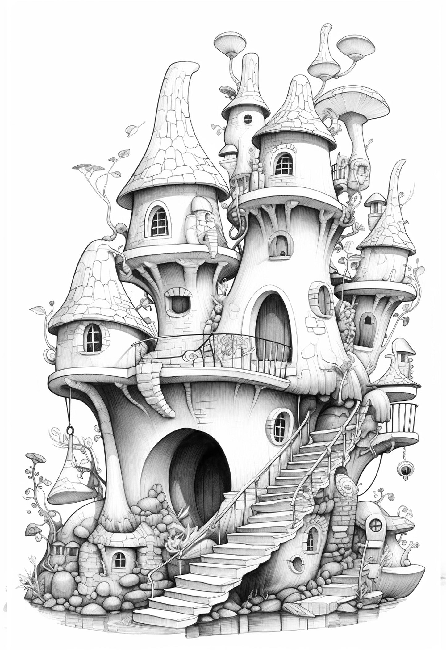 Whimsical Homes Coloring Book (Digital)