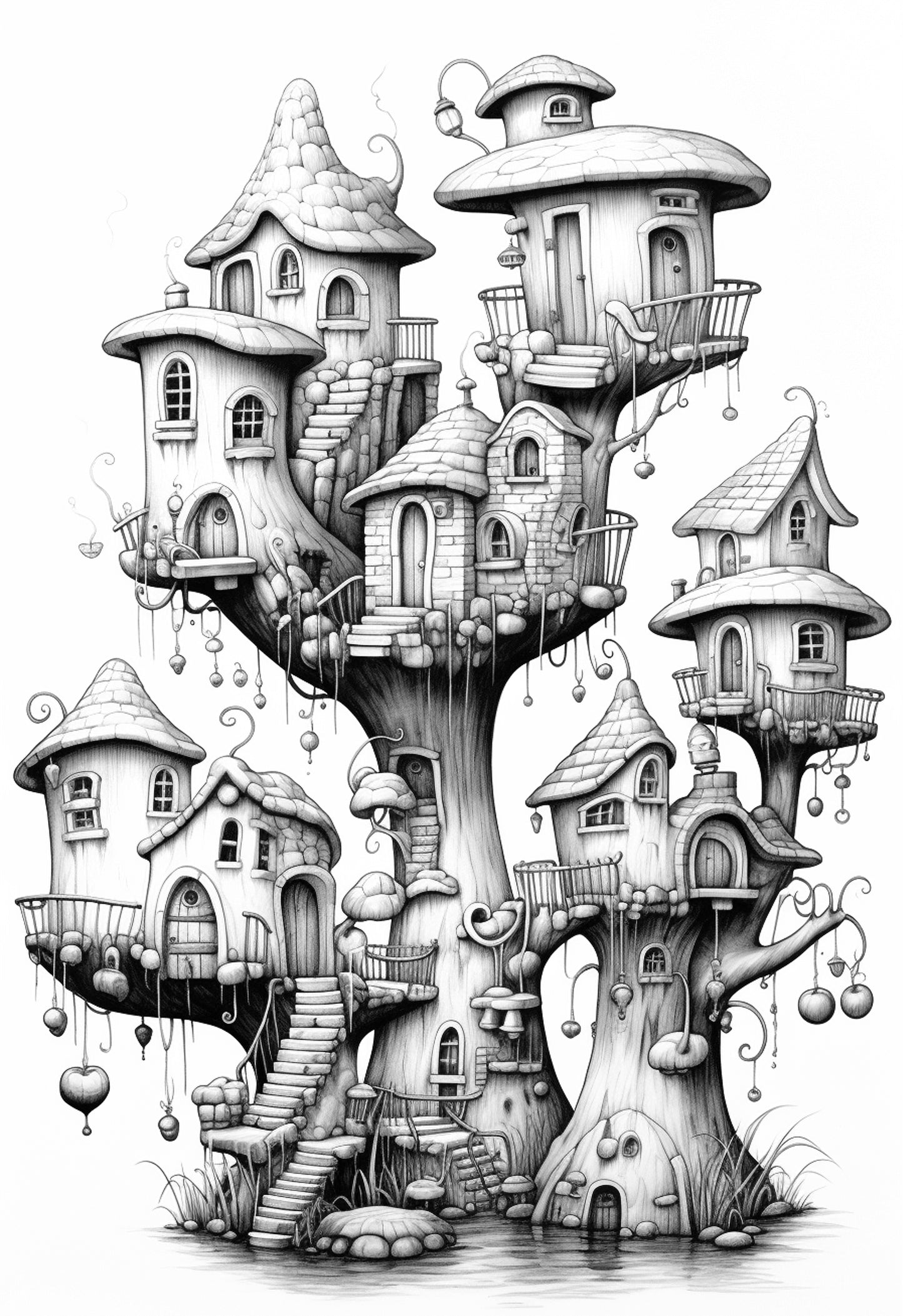 Whimsical Homes Coloring Book (Digital)