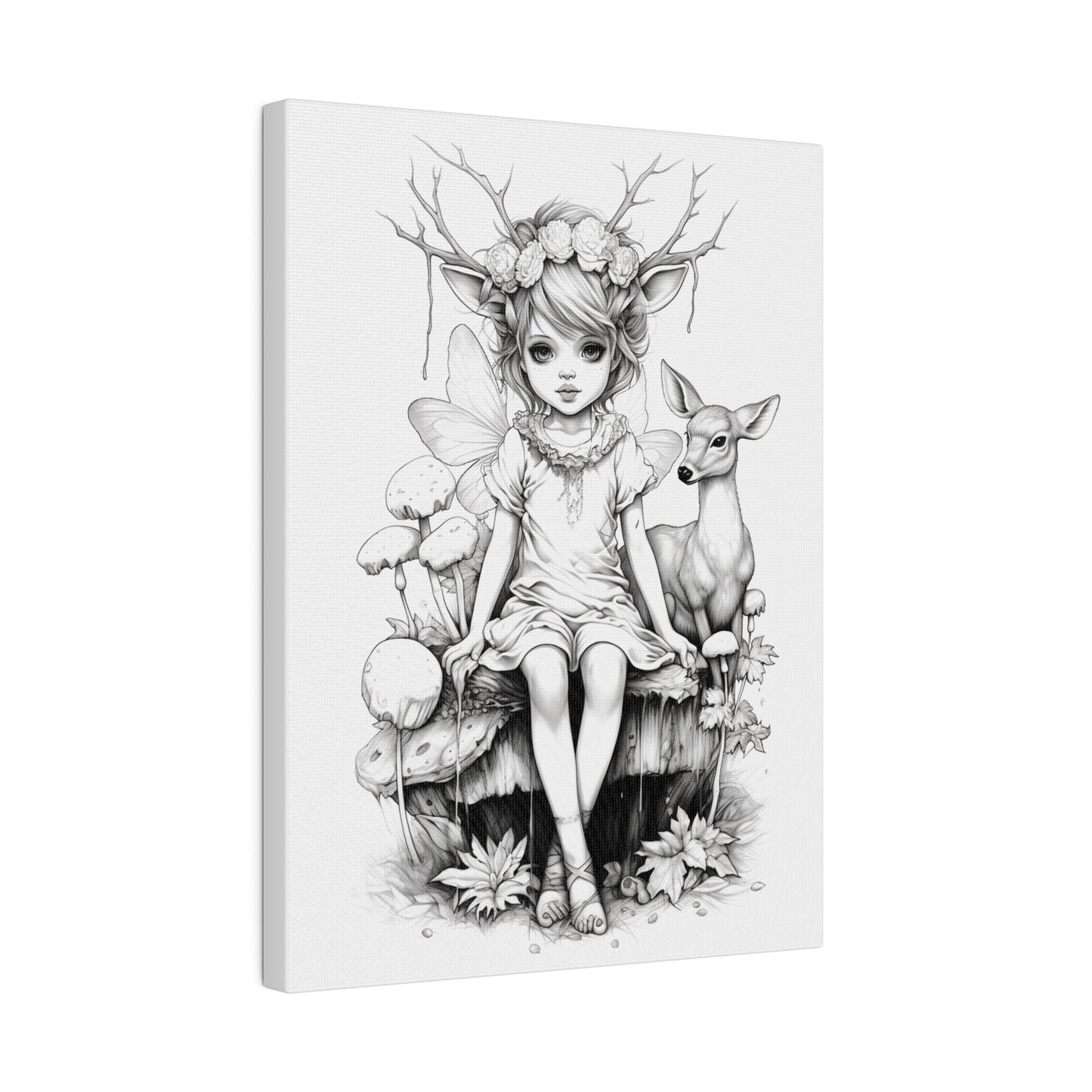 Fairy Coloring Page Canvas