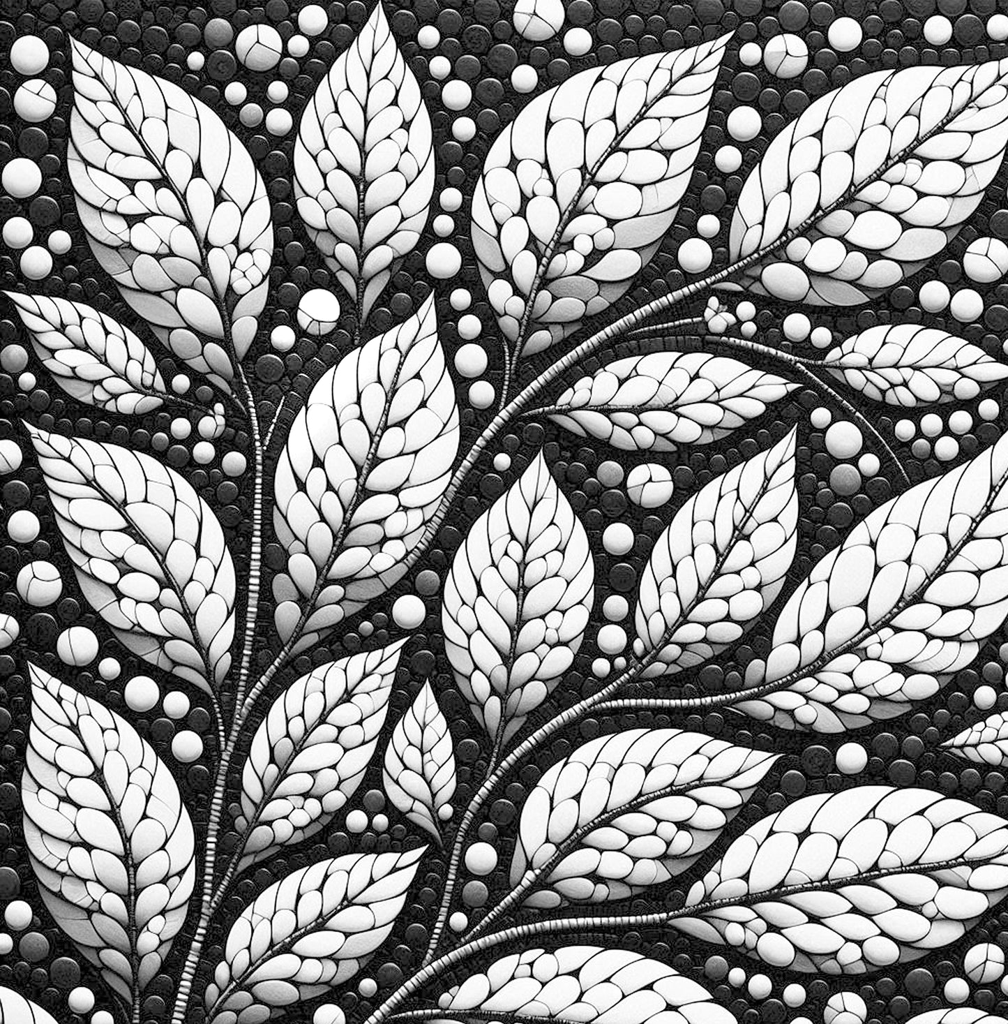 Mosaic Leaves Coloring Book (Printbook)