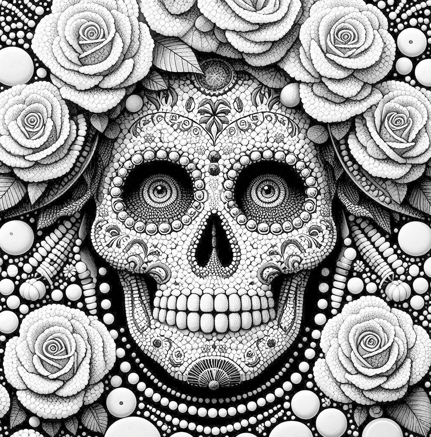 Mosaic Sugar Skulls Coloring Book (Digital)