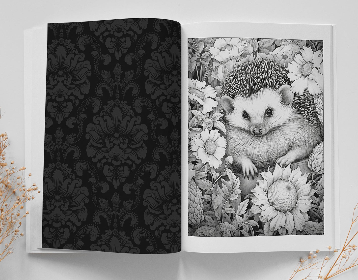 Blooming Animals Coloring Book Grayscale (Printbook) - Monsoon Publishing USA