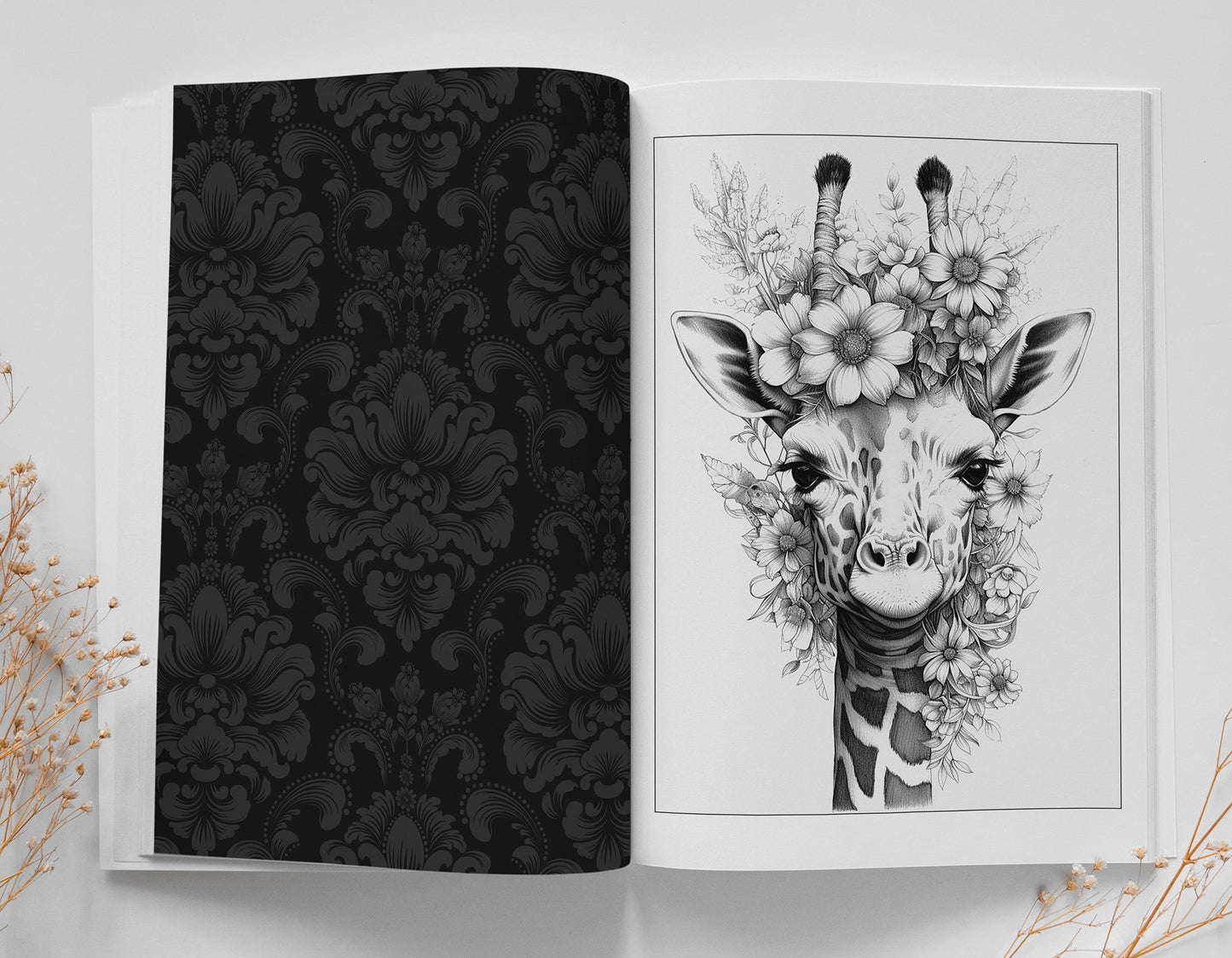 Blooming Animals Coloring Book Grayscale (Printbook) - Monsoon Publishing USA