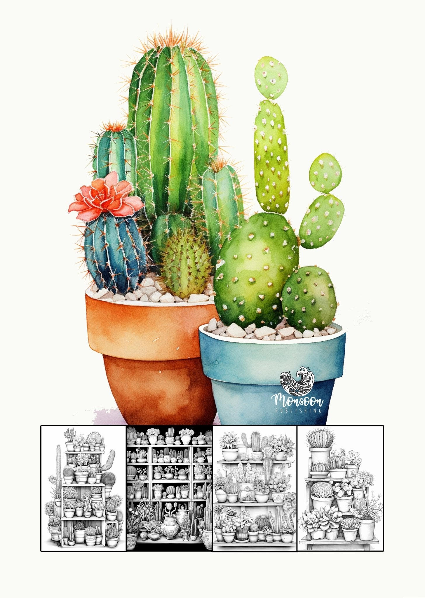 Cactus in a Pot Coloring Book (Printbook) - Monsoon Publishing USA