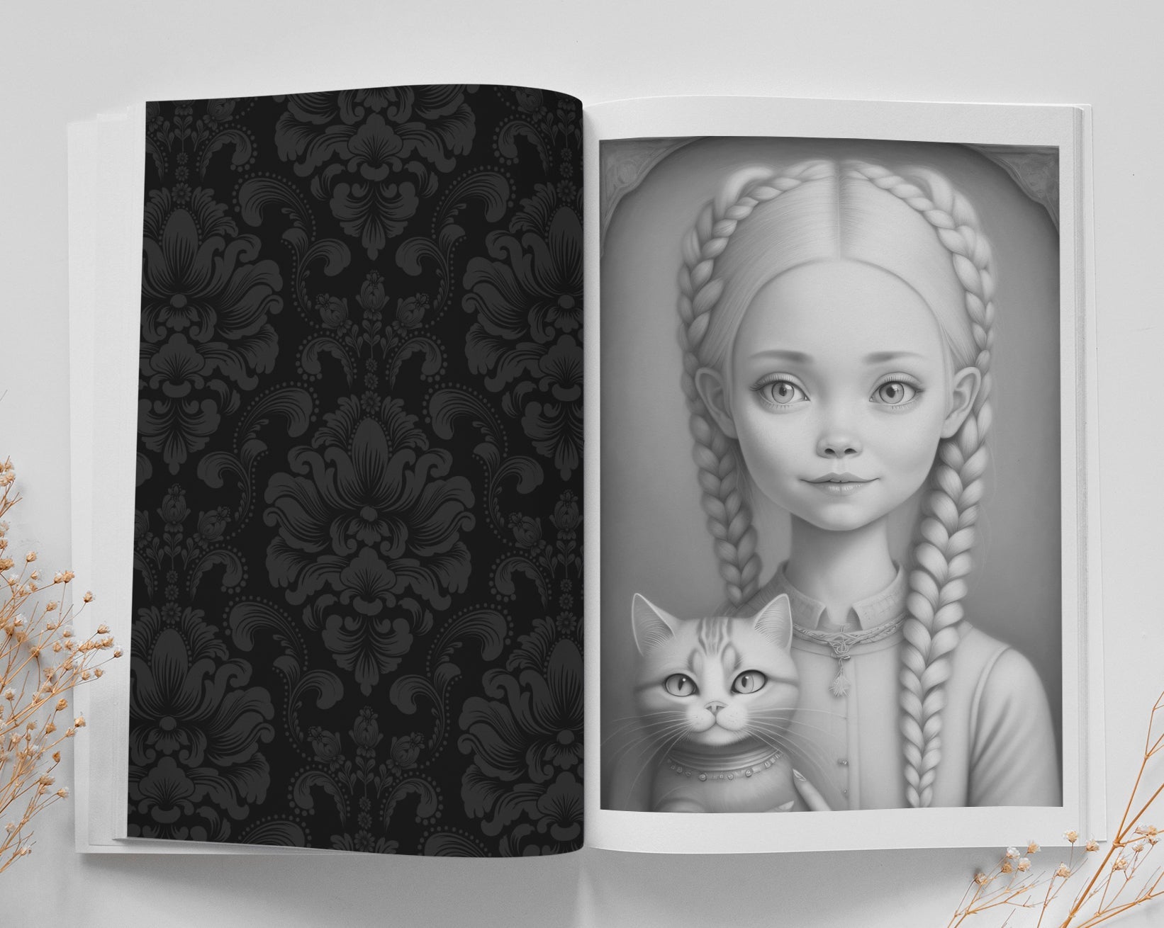 Cat Girls Coloring Book Grayscale (Printbook) - Monsoon Publishing USA