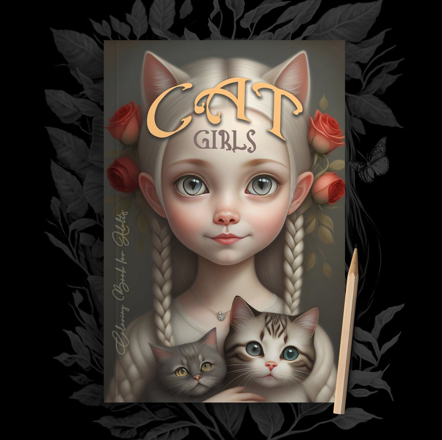 Catgirls Cats Coloring Book Grayscale (Digital) - Monsoon Publishing USA