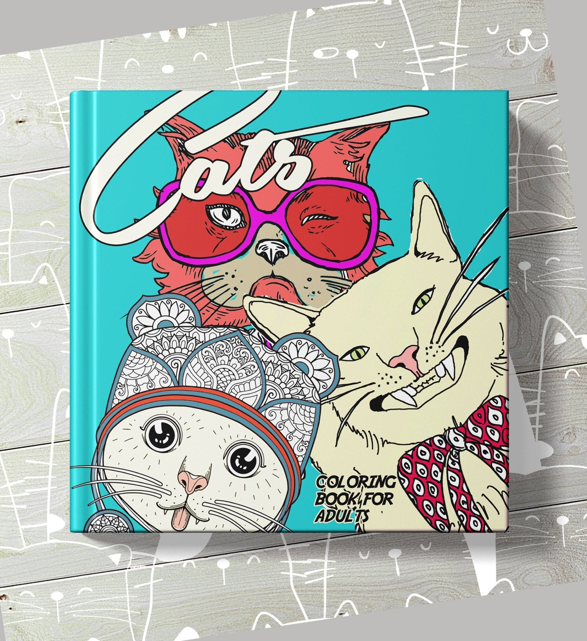 Cats Coloring Book for Adults (Printbook) - Monsoon Publishing USA