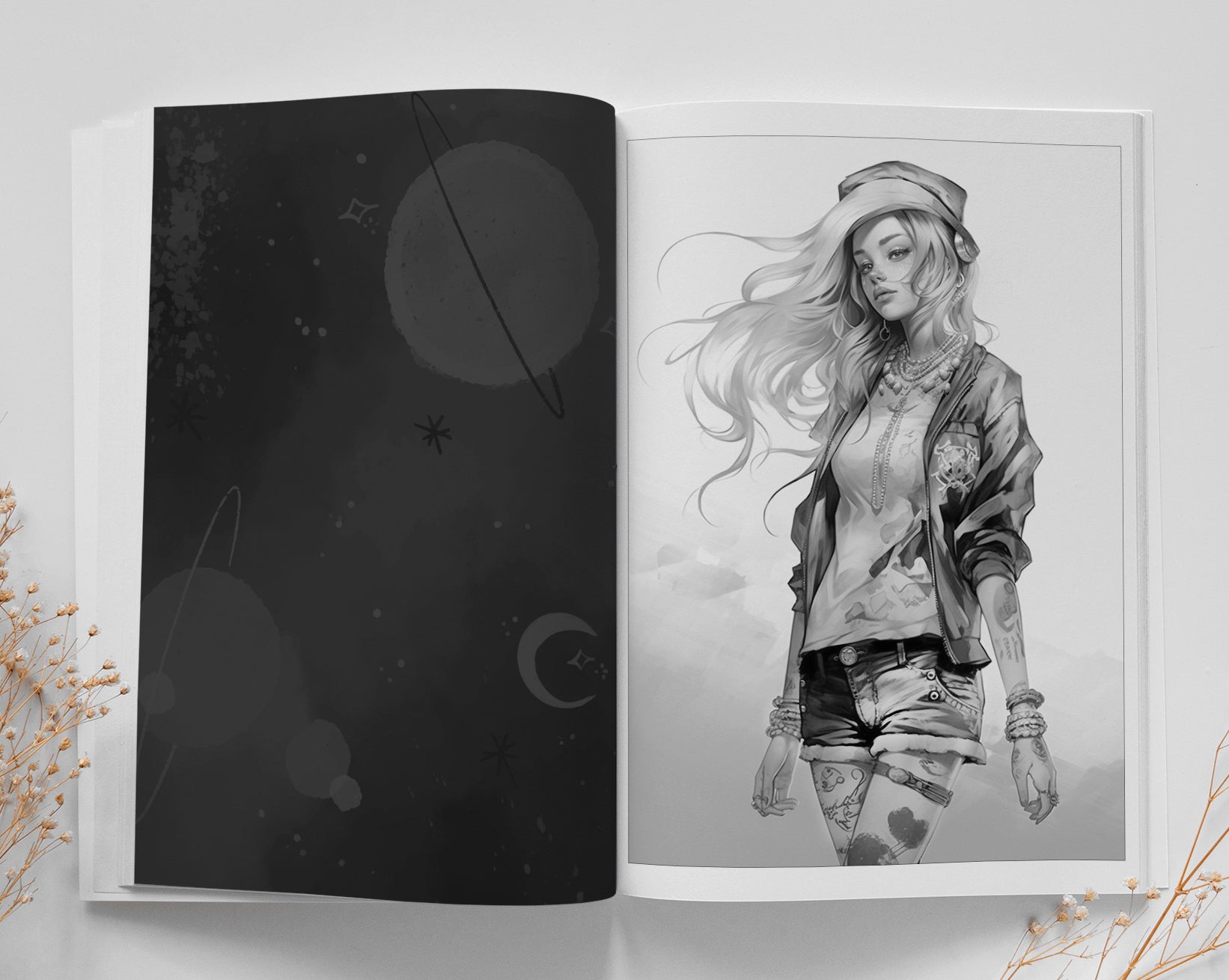Celestial Punk Coloring Book Grayscale (Printbook) - Monsoon Publishing USA