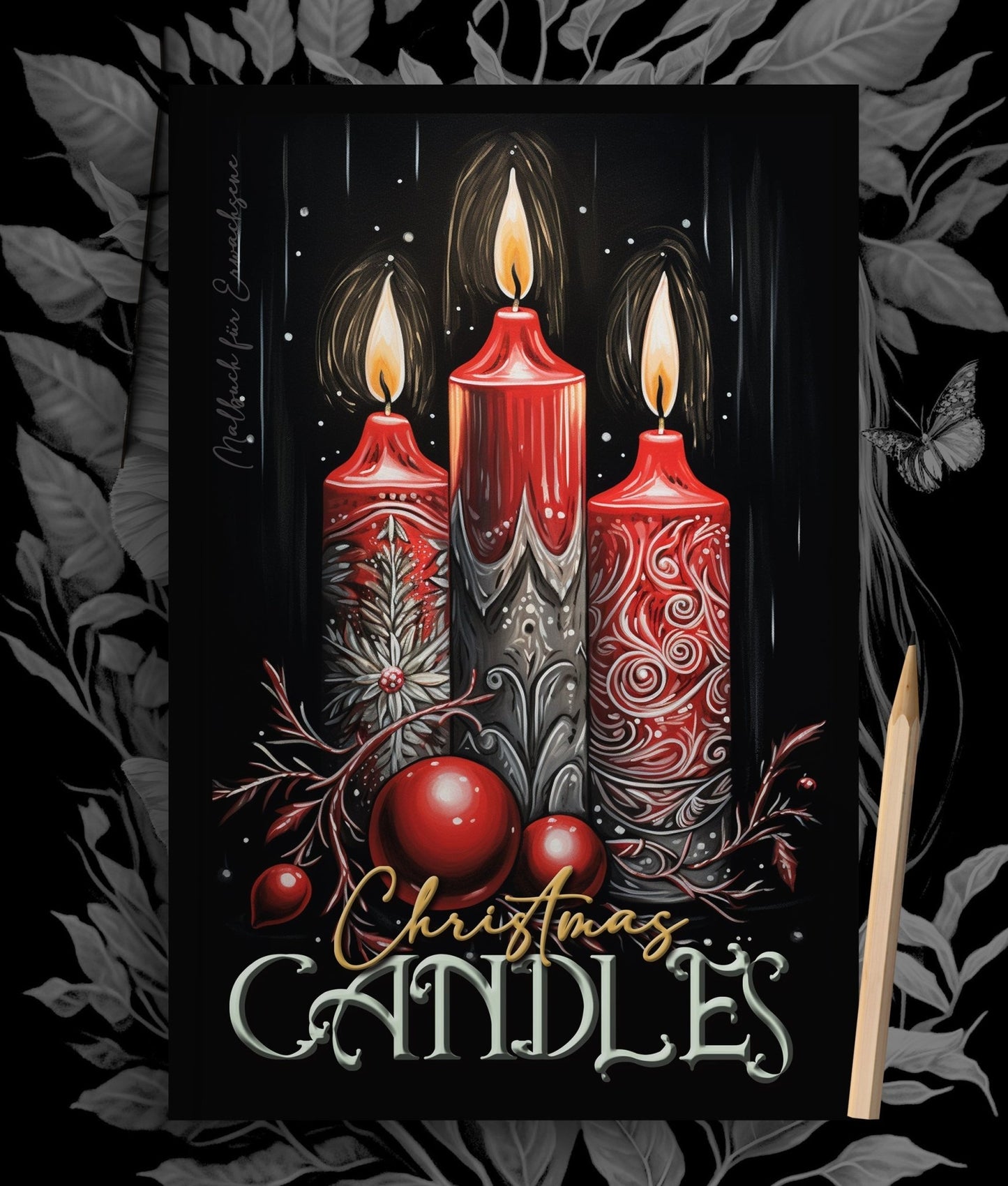 Christmas Candles Coloring Book Grayscale (Digitals) - Monsoon Publishing USA