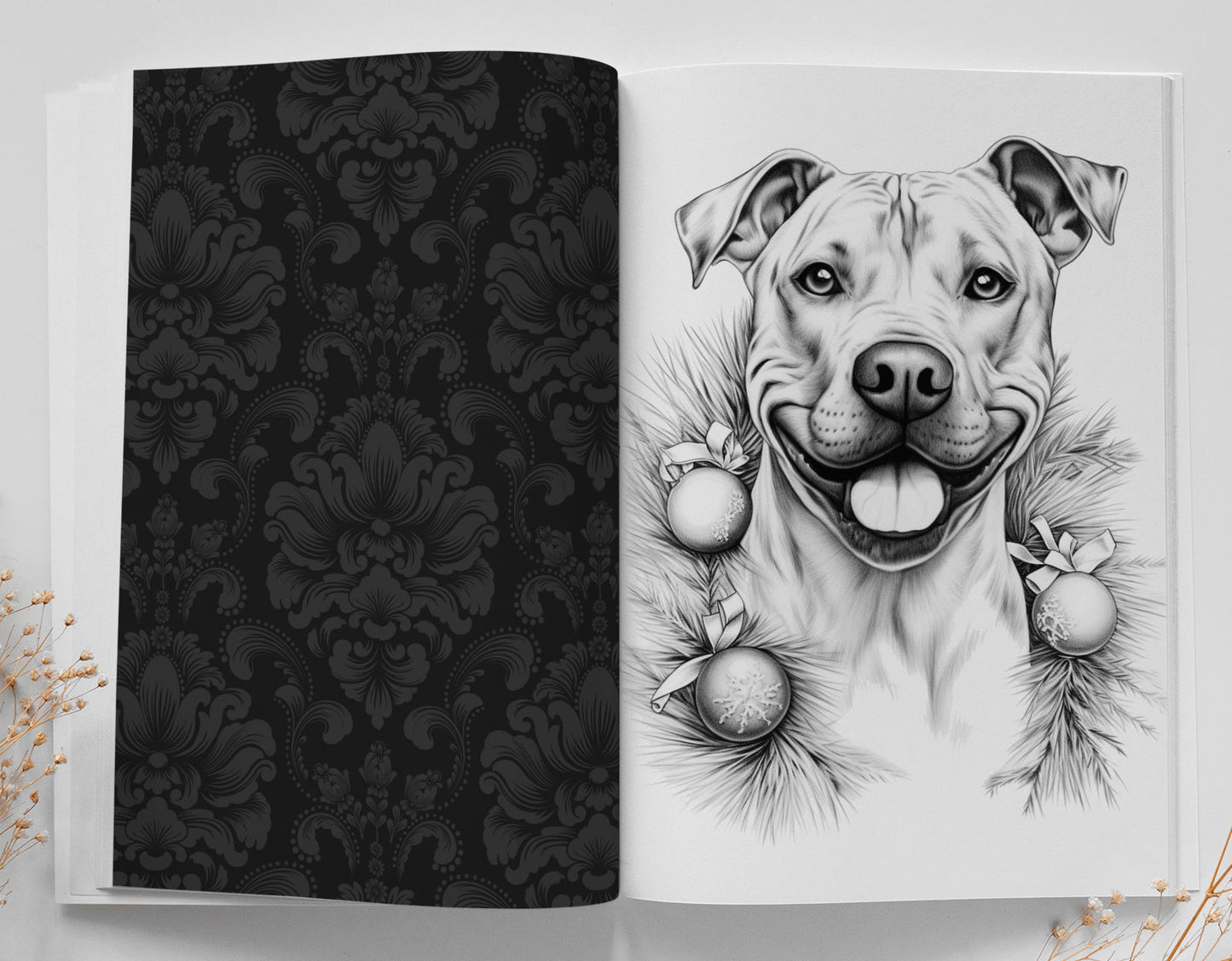 Christmas Dogs Coloring Book Grayscale (Printbook) - Monsoon Publishing USA