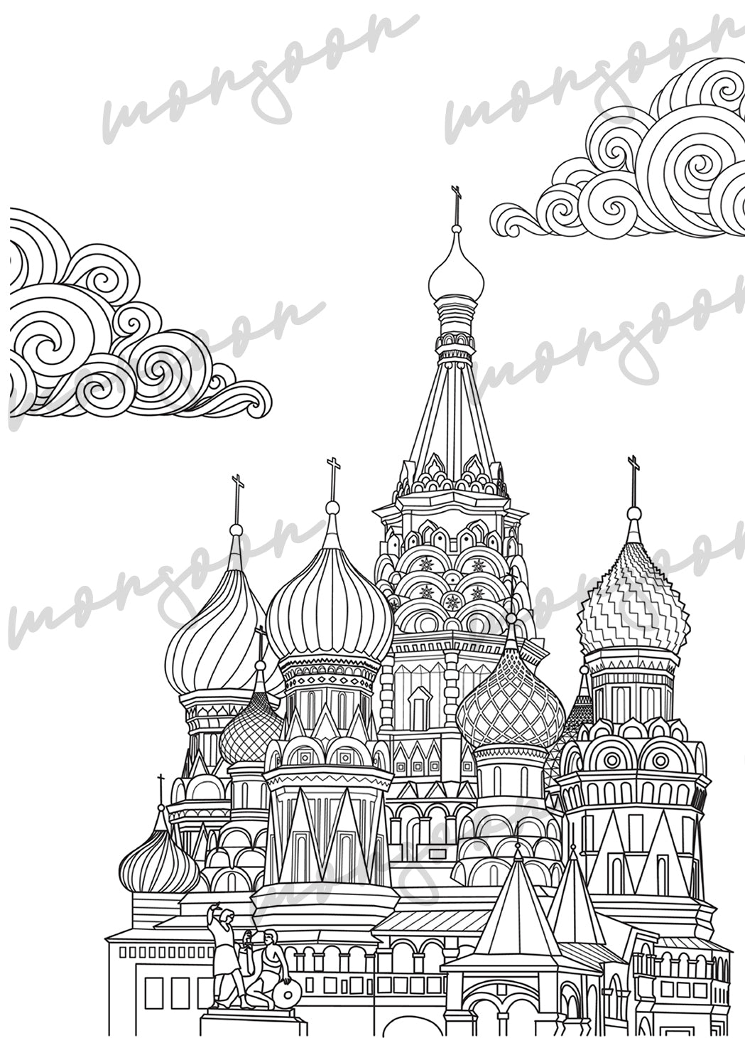 Cities Houses Castles Coloring Book (Printbook) - Monsoon Publishing USA