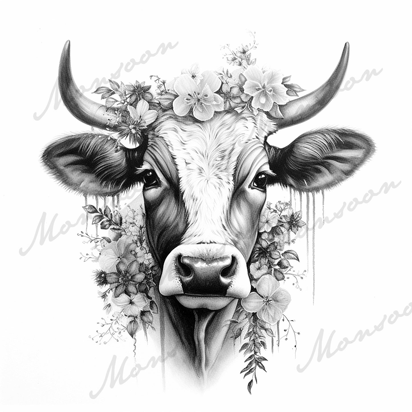 Cows Coloring Book Grayscale (Digital) - Monsoon Publishing USA