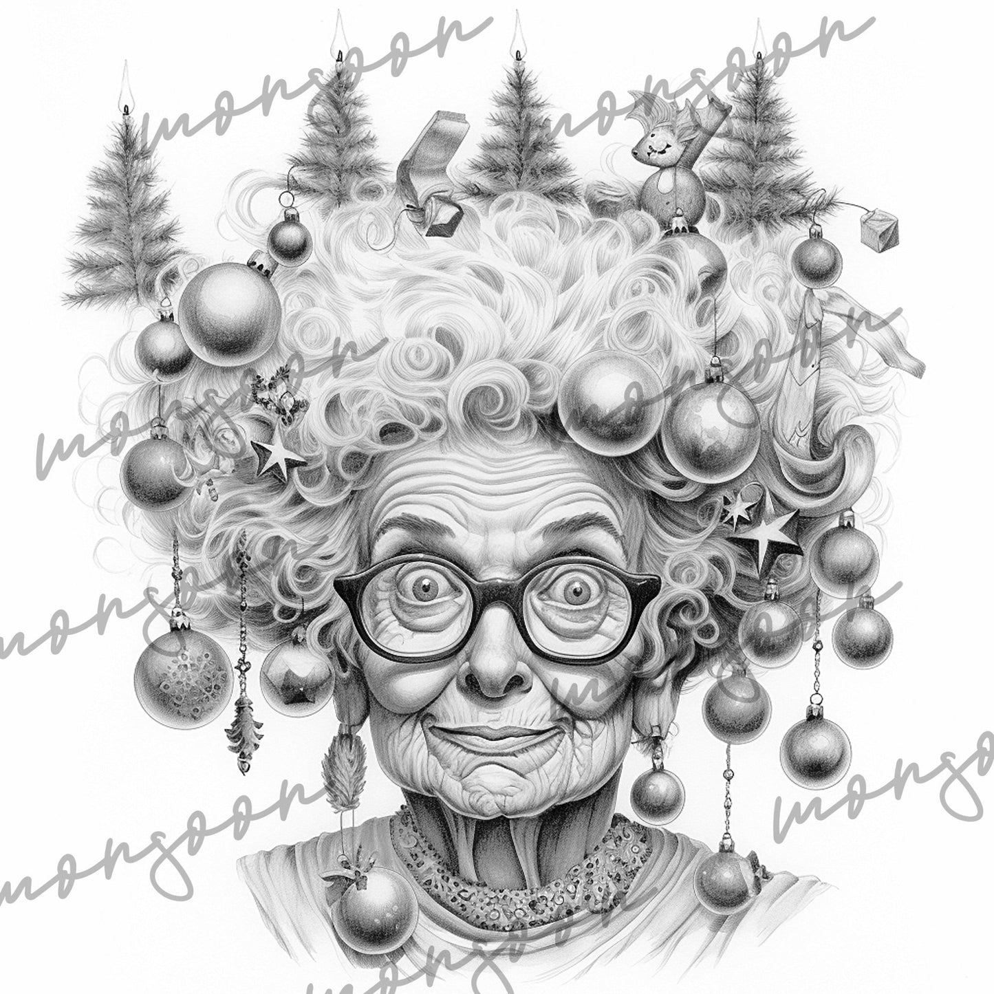 Crazy Grandma on Christmas Coloring Book (Printbook) - Monsoon Publishing USA