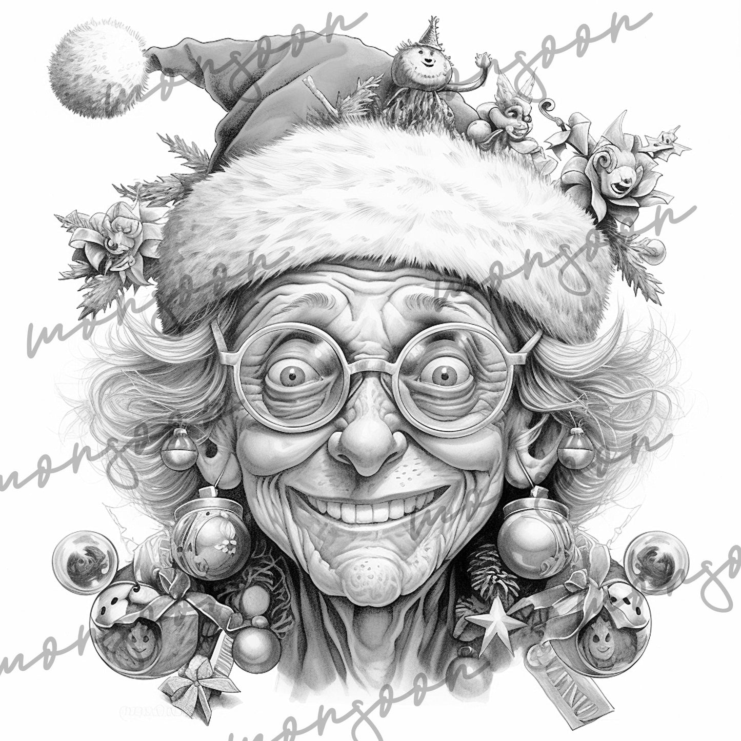 Crazy Grandma on Christmas Coloring Book (Printbook) - Monsoon Publishing USA