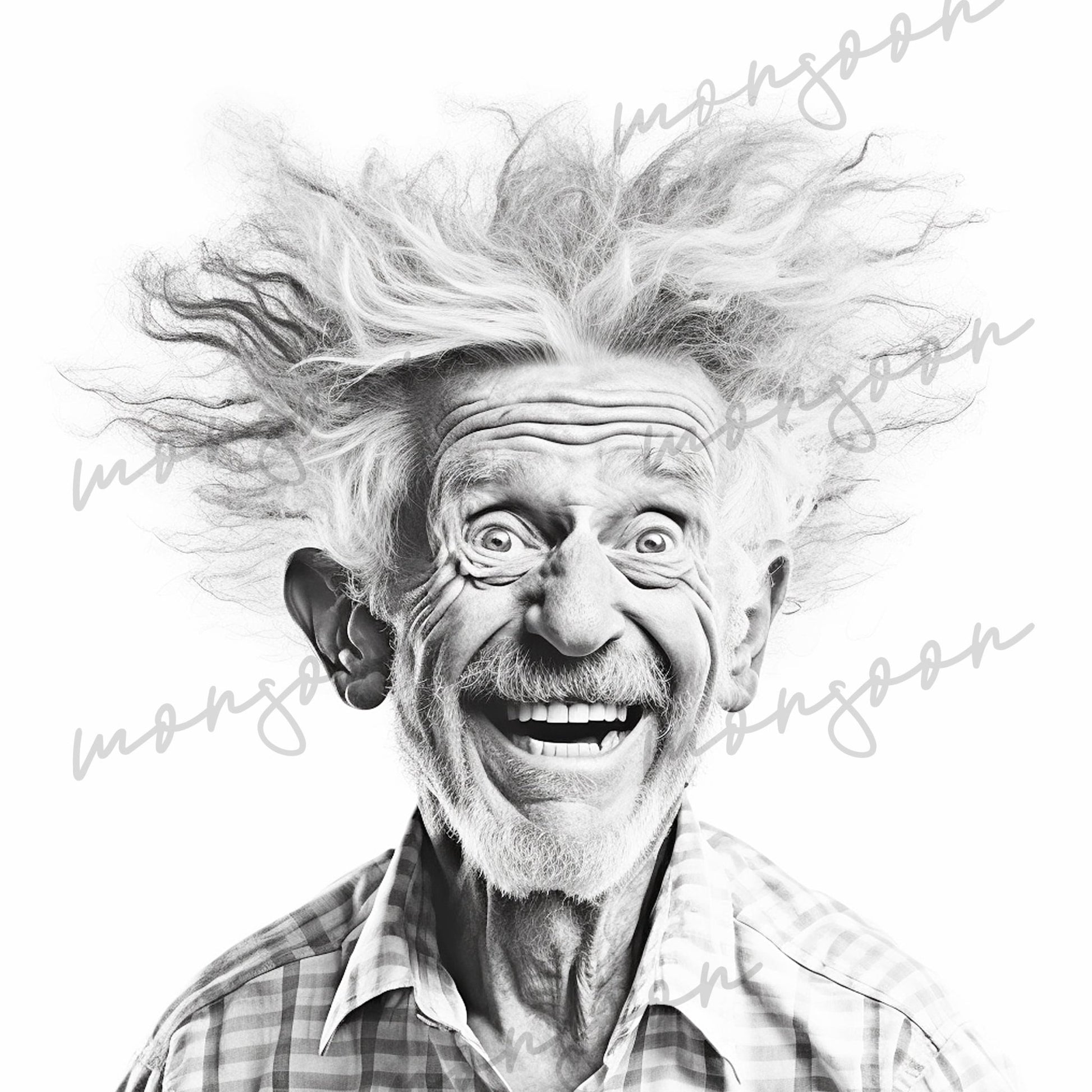 Crazy Grandpas Coloring Book Grayscale (Digital) - Monsoon Publishing USA