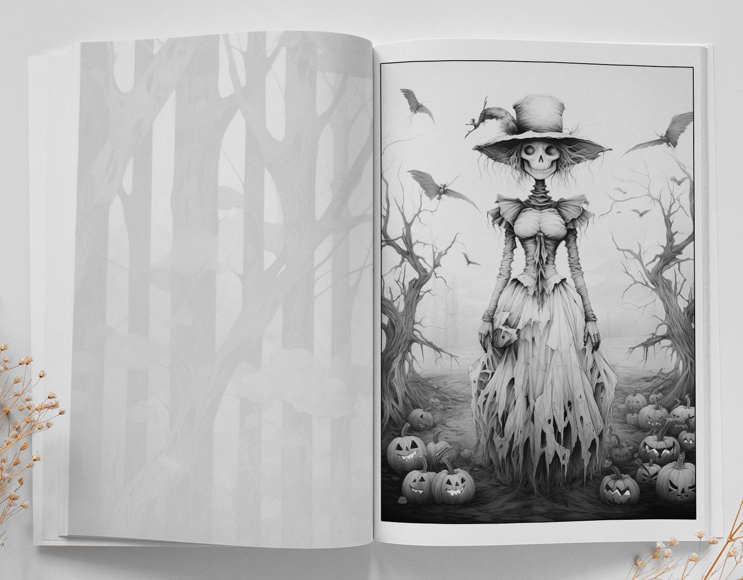 Creepy Girls Coloring Book Grayscale (Digital) - Monsoon Publishing USA