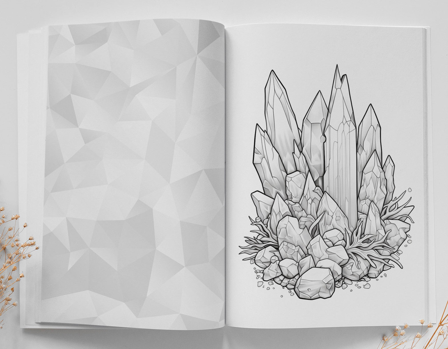 Crystals Coloring Book Grayscale (Digital) - Monsoon Publishing USA