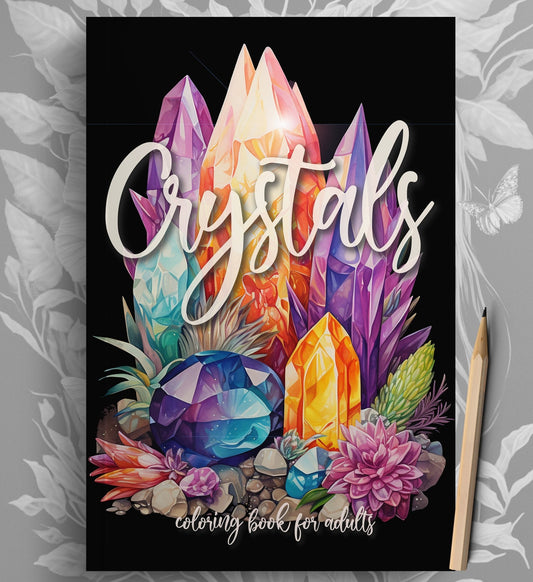 Crystals Coloring Book Grayscale (Printbook) - Monsoon Publishing USA