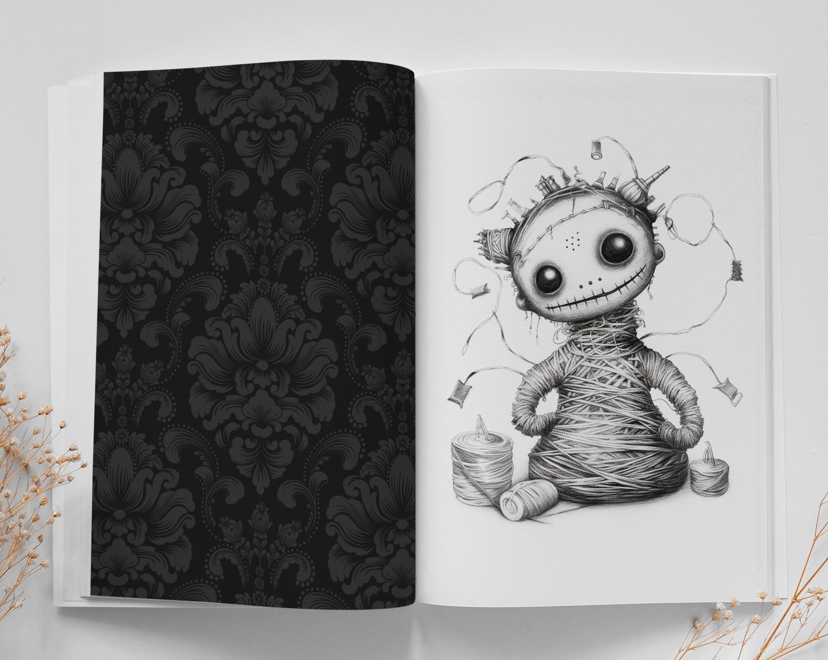 Cute Creepy Dolls Grayscale Coloring Book (Printbook) - Monsoon Publishing USA