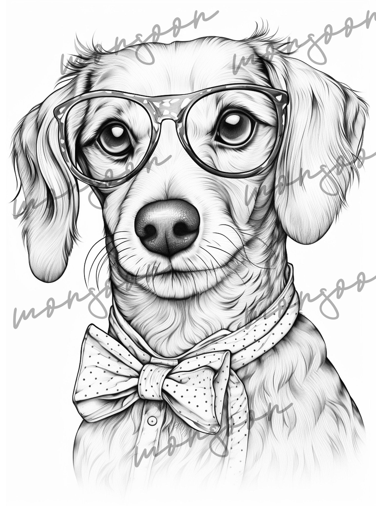 Dachshund Coloring Book Grayscale (Printbook) - Monsoon Publishing USA