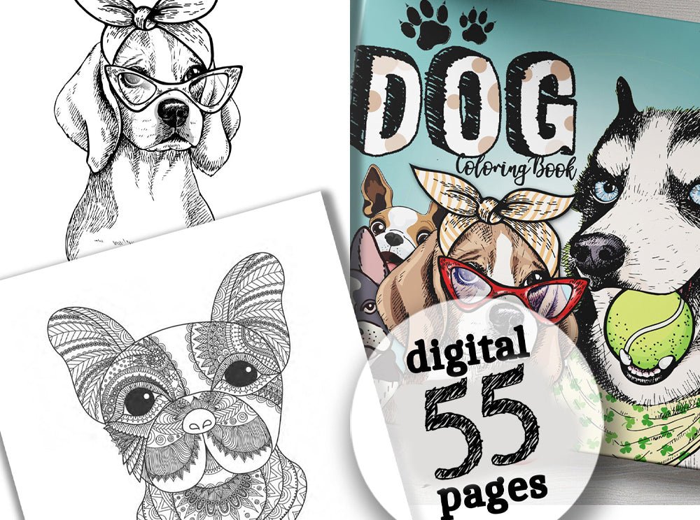 Dog Coloring Book for Adults (Digital) - Monsoon Publishing USA