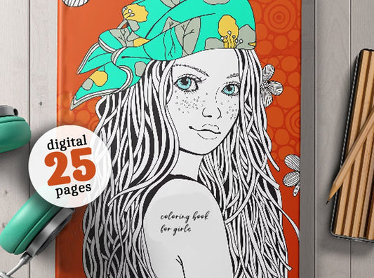 Doodle Girls Coloring book for girls (Digital) - Monsoon Publishing USA