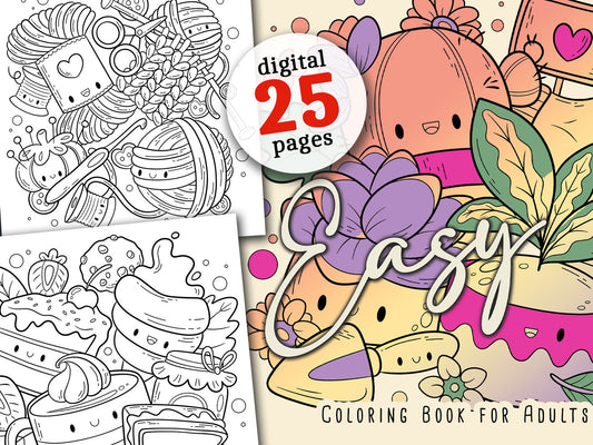 Easy Coloring Book for Adults (Digital)
