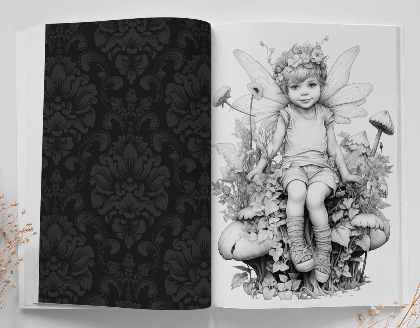 Fairies Coloring Book Grayscale 2 (Digital) - Monsoon Publishing USA