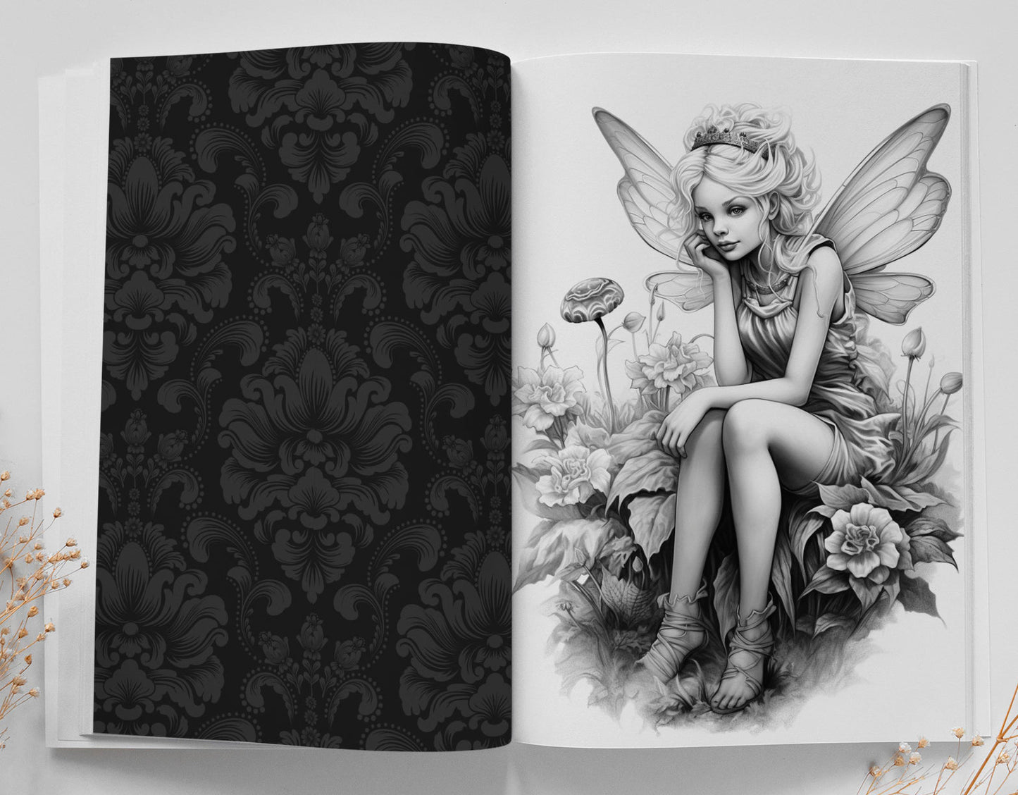 Fairies Coloring Book Grayscale (Digital) - Monsoon Publishing USA