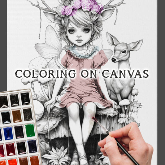 Fairy Coloring Page Canvas