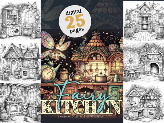 Fairy Kitchen Coloring Book (Digital)