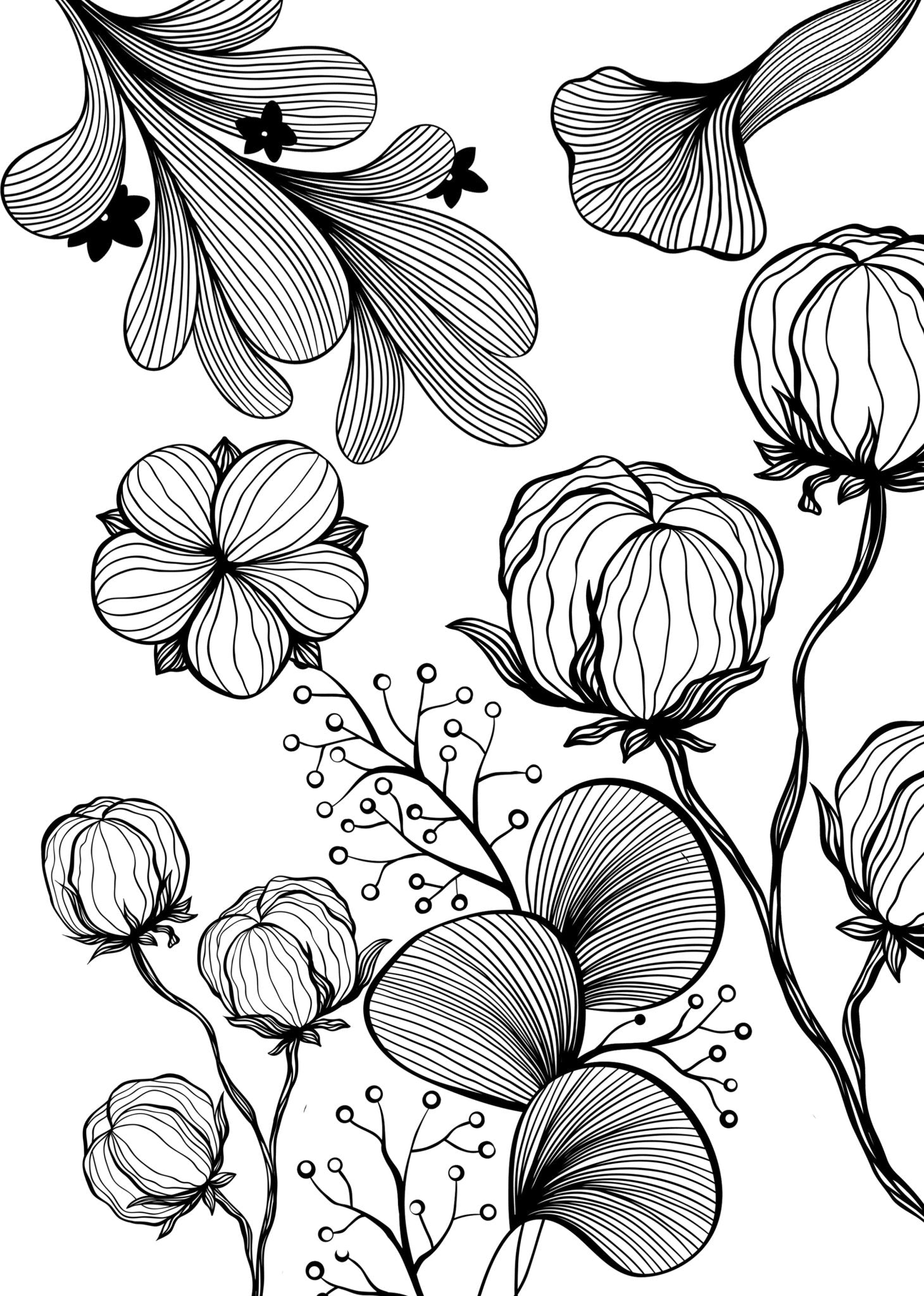 Flower Coloring Book for Adults (Digital) - Monsoon Publishing USA