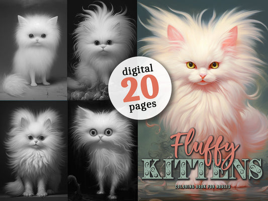 Fluffy Kittens Cat Coloring Book (Digital) - Monsoon Publishing USA