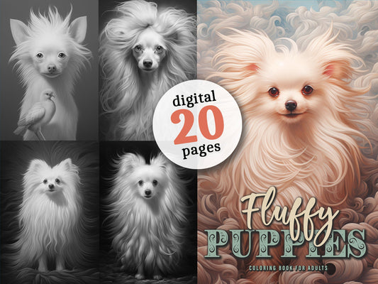 Fluffy Puppies Dog Coloring Book (Digital) - Monsoon Publishing USA