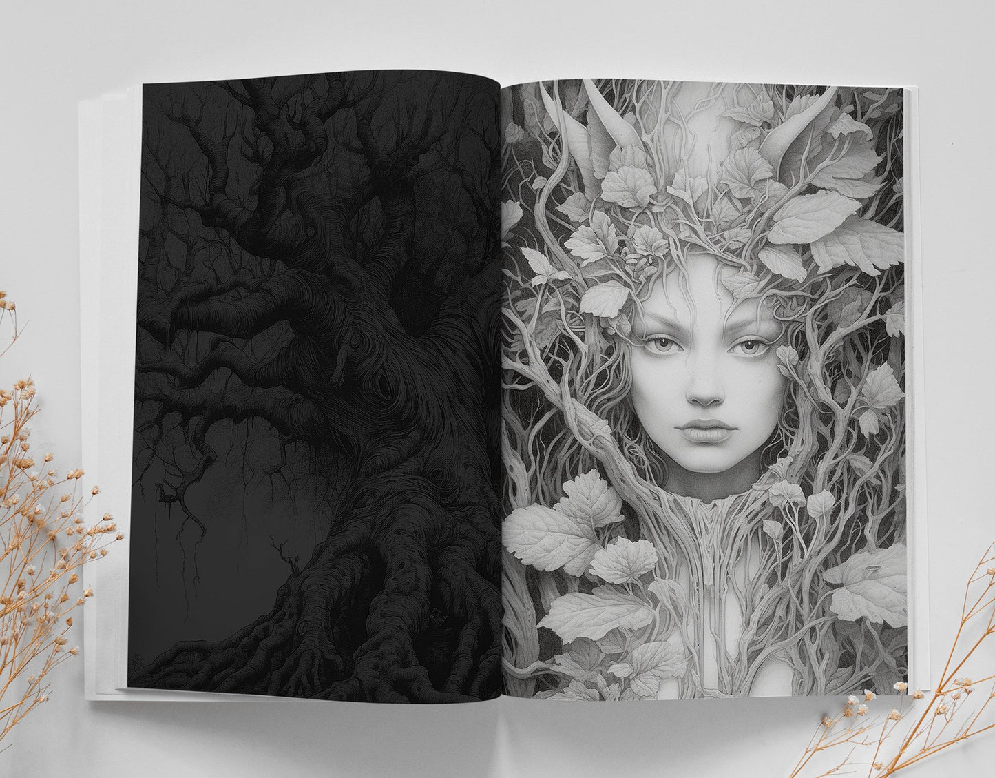 Forest Elves Coloring Book Grayscale (Printbook) - Monsoon Publishing USA