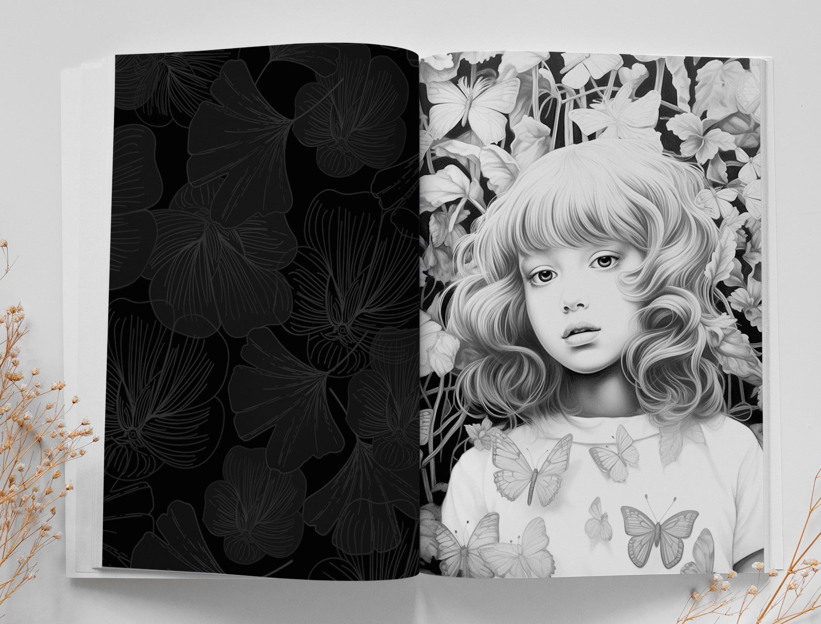 Forest Girls Coloring Book Grayscale (Digital) - Monsoon Publishing USA