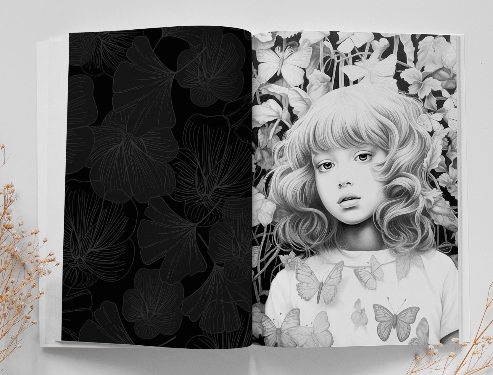 Forest Girls Coloring Book Grayscale (Printbook) - Monsoon Publishing USA