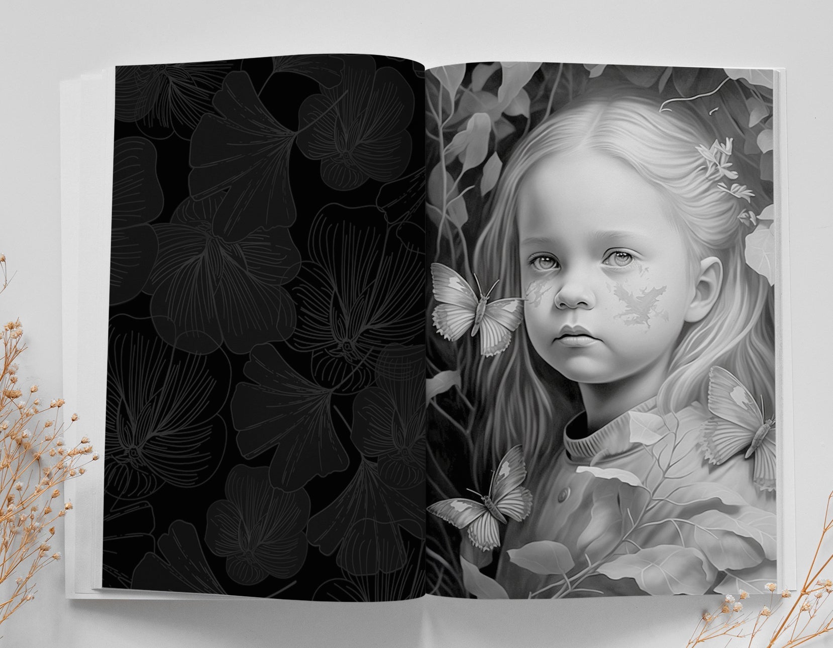 Forest Girls Coloring Book Grayscale (Printbook) - Monsoon Publishing USA