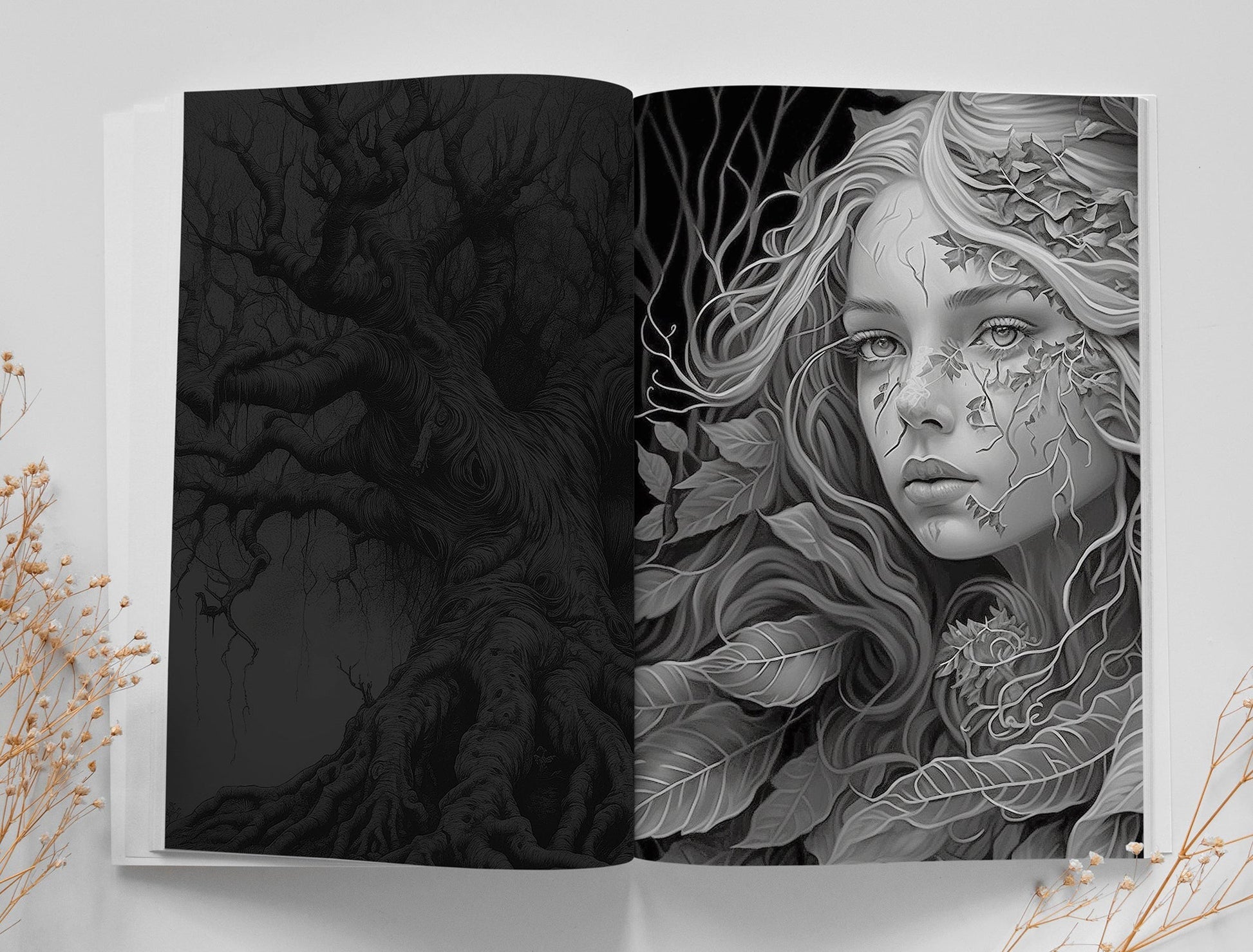 Forest Goddess Coloring Book Grayscale (Printbook) - Monsoon Publishing USA