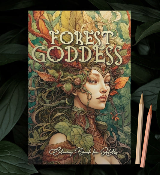 Forest Goddess Coloring Book Grayscale (Printbook) - Monsoon Publishing USA