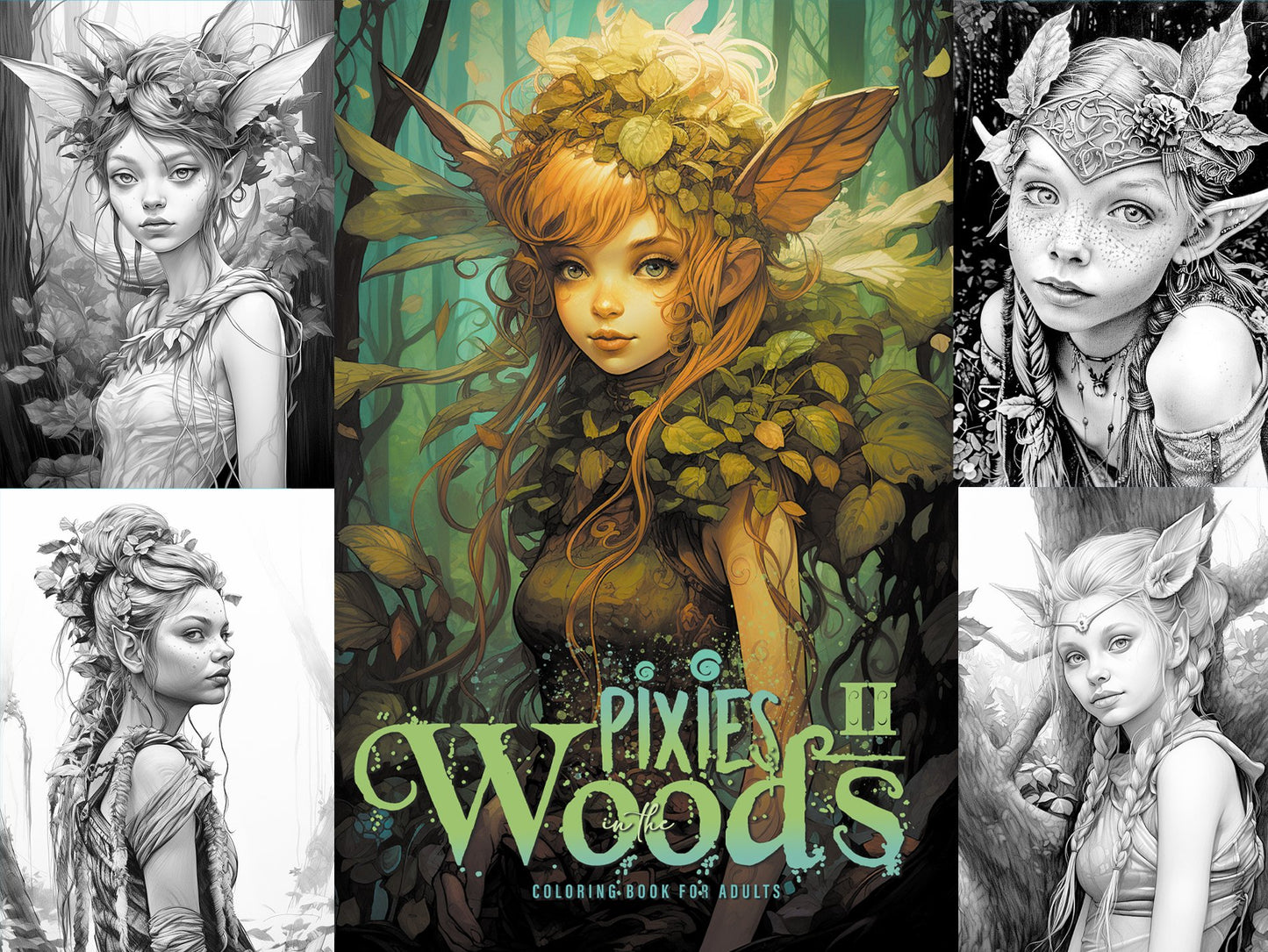 Pixies in the Woods Coloring Book 2 (Printbook)