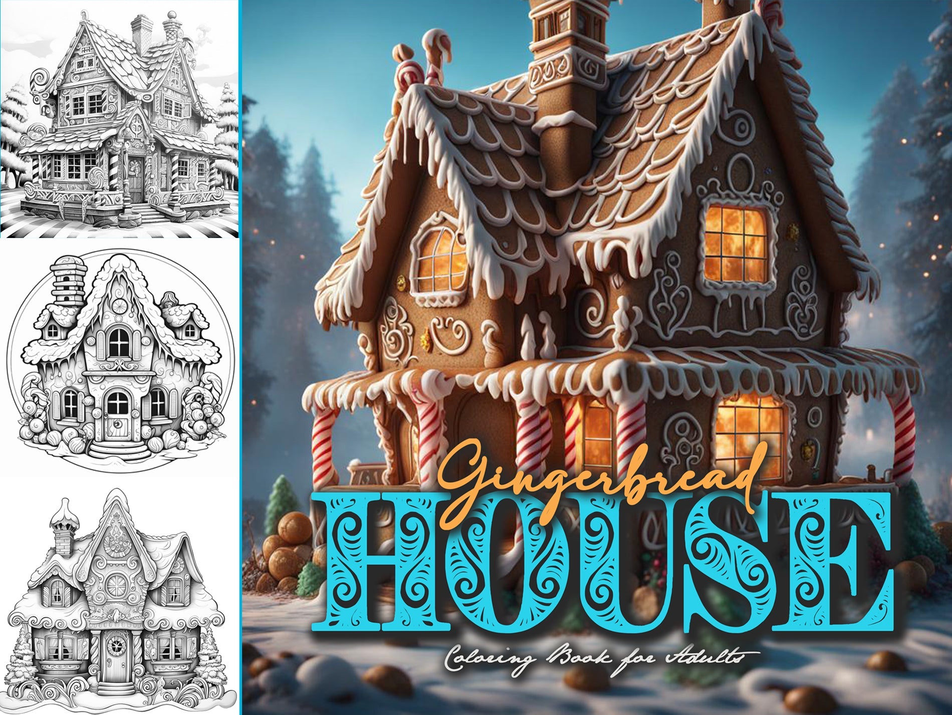 Gingerbread Houses Coloring Book for Adults (Printbook) - Monsoon Publishing USA