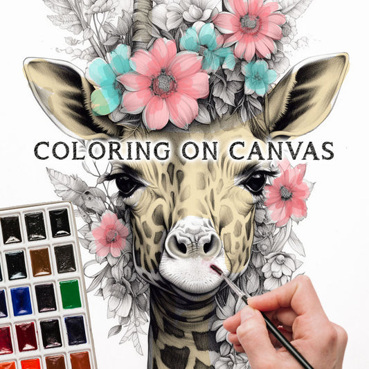 Giraffe Coloring Canvas