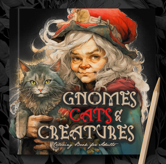 Gnomes Cats and Creatures Coloring Book (Printbook) - Monsoon Publishing USA
