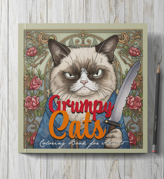 Grumpy Cats Coloring Book Grayscale (Printbook) - Monsoon Publishing USA