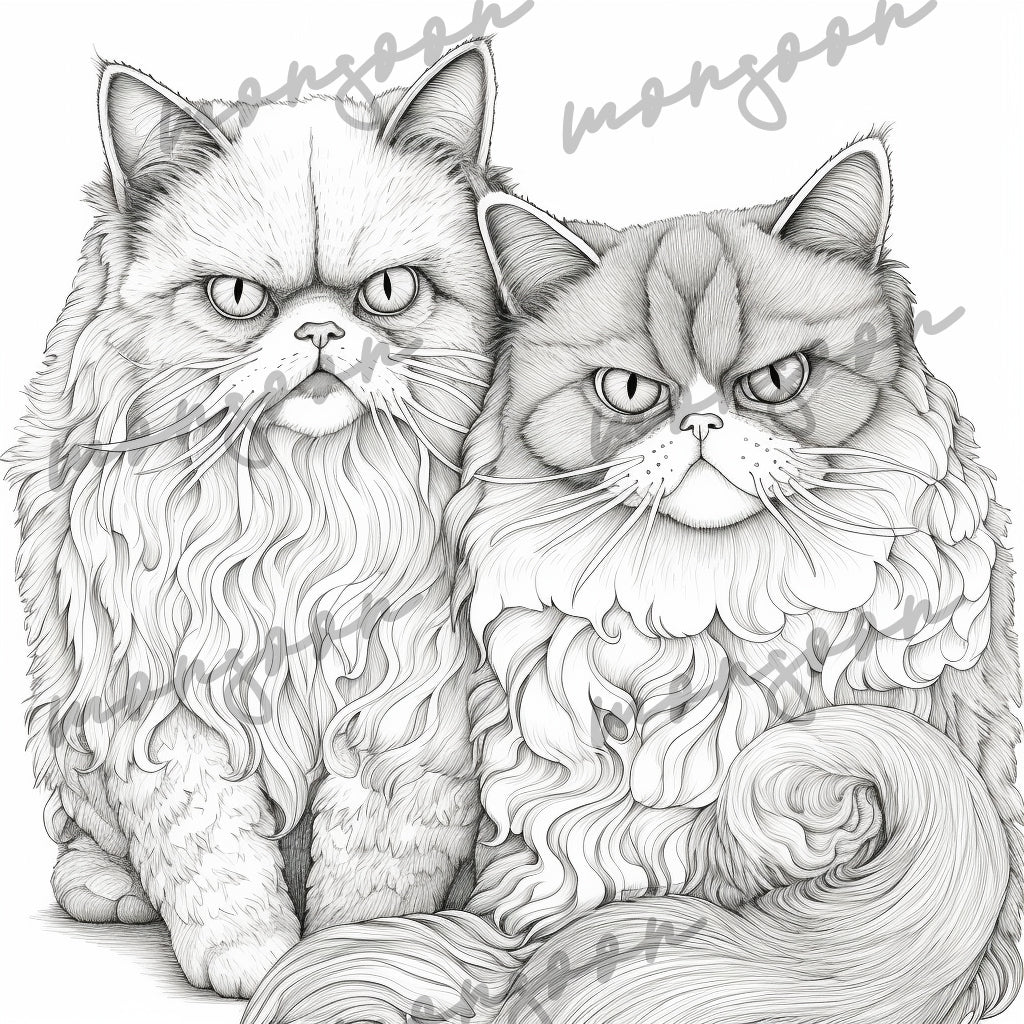 Grumpy Cats Coloring Book Grayscale (Printbook) - Monsoon Publishing USA