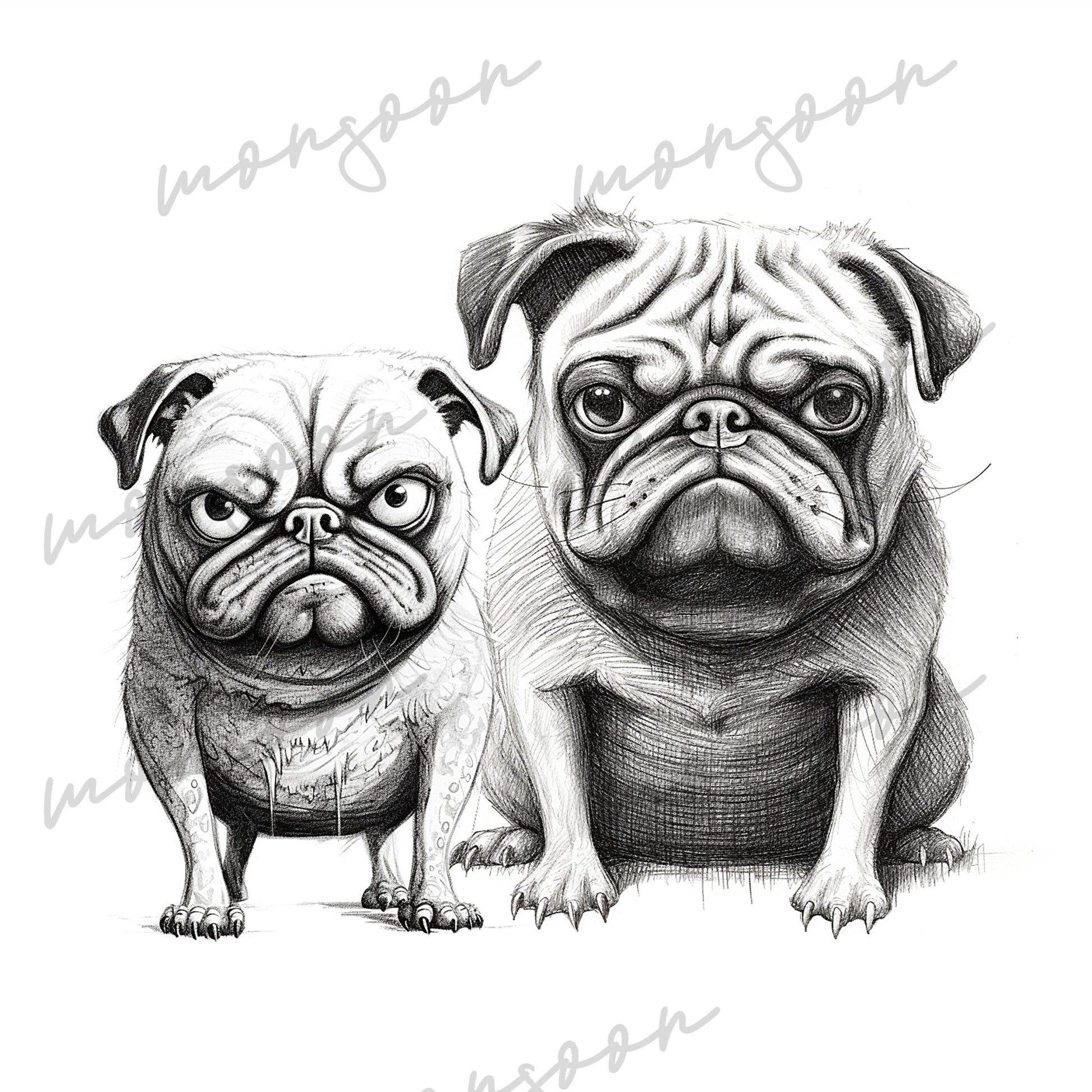 Grumpy Dogs Coloring Book Grayscale (Digital) - Monsoon Publishing USA