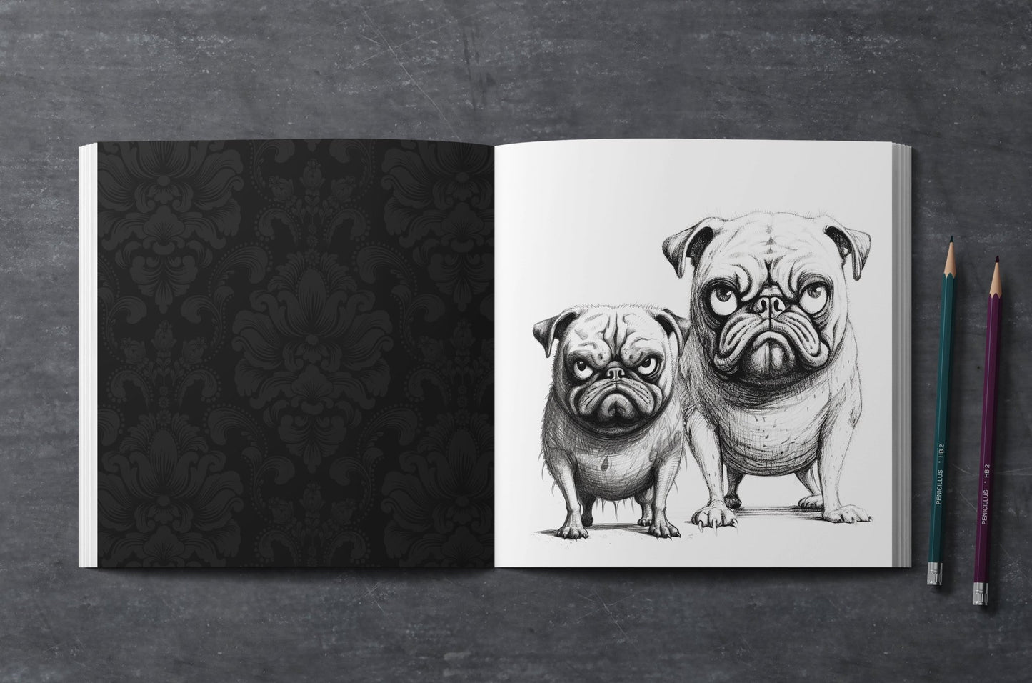 Grumpy Dogs Coloring Book Grayscale (Digital) - Monsoon Publishing USA