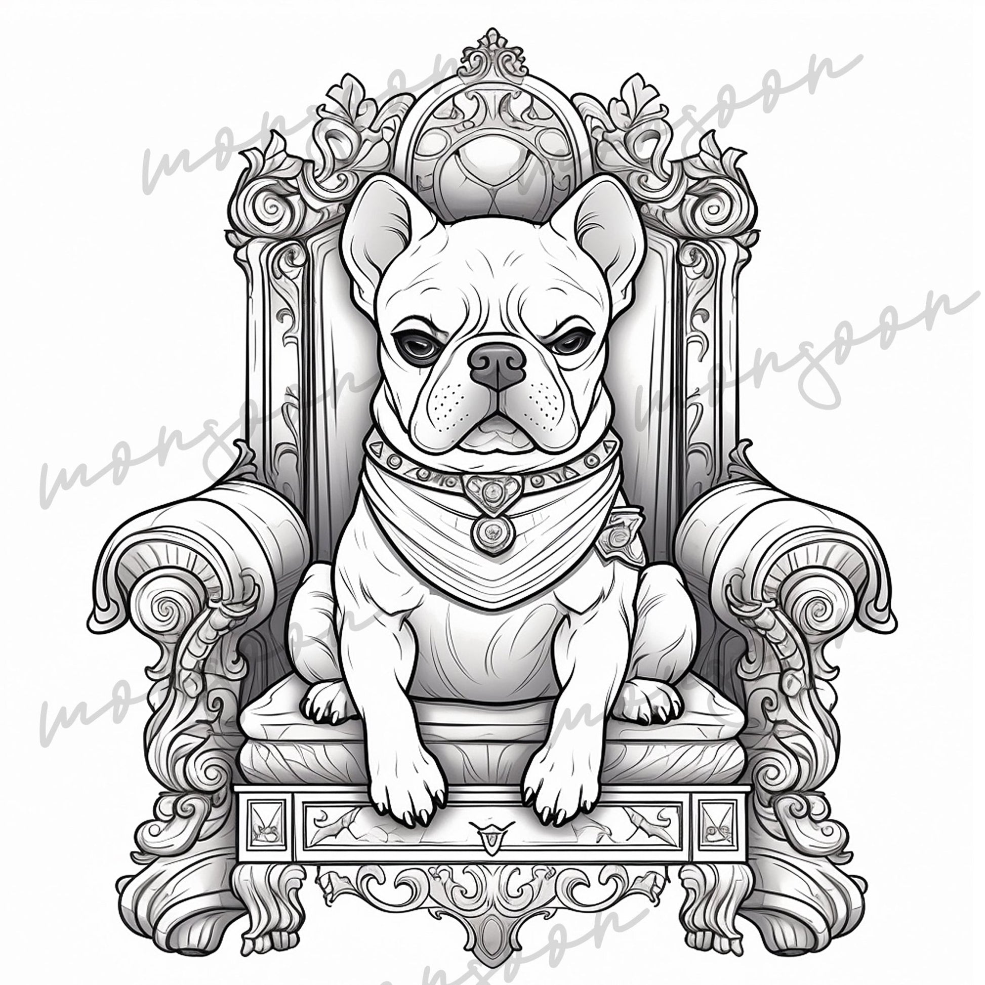 Grumpy Dogs Coloring Book Grayscale (Digital) - Monsoon Publishing USA